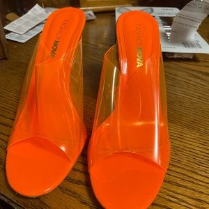 Fashion Nova orange neon heels